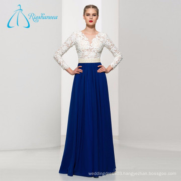 Lace Appliques Sashes Pearls Button Women Evening Dress